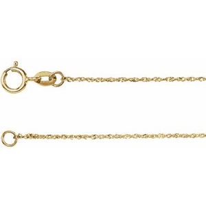 14K Yellow .50 mm Diamond-Cut Singapore 20 Chain
