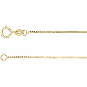 14K Yellow Gold-Filled .75 mm Box 7 Chain