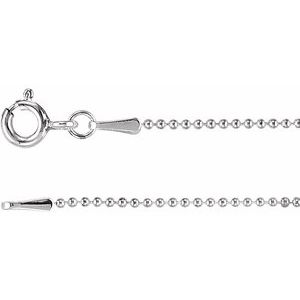 Sterling Silver 1 mm Hollow Bead 7-16-18-20-24 Chain