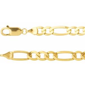 14K Yellow 5.5 mm Figaro 7 Chain