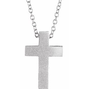 Sterling Silver Scroll Cross 16-18" Necklace
