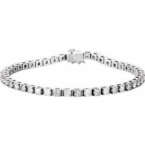 14K White 4 3/4 CTW Lab-Grown Diamond Line 7 Bracelet