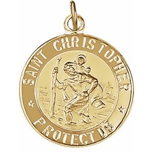 14K Yellow 15 mm St. Christopher Medal
