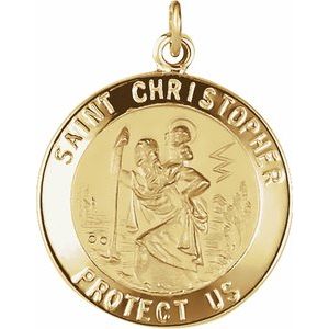 14K Yellow 20 mm St. Christopher Medal