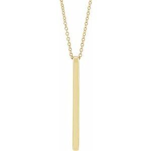14K Yellow Bar 16-18" Necklace