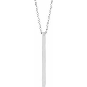 14K White Bar 16-18" Necklace