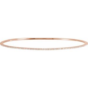 14K Rose 1 CTW Lab-Grown Diamond Stackable Bangle 8" Bracelet