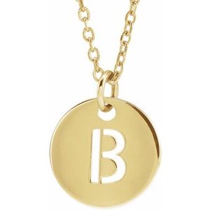 14K Yellow Initial B 16-18" Necklace