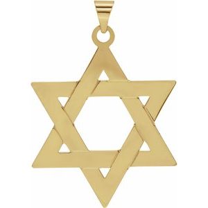 14K Yellow 32x26 mm Star of David Pendant