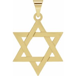 14K Yellow 25x19 mm Star of David Pendant