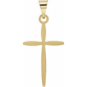 14K Yellow Cross Pendant