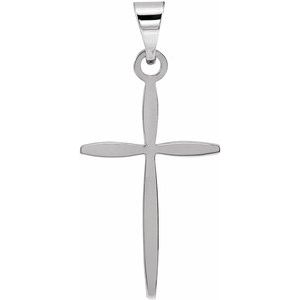 14K White Cross Pendant