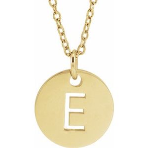 18K Yellow Gold-Plated Sterling Silver Initial E 16-18" Necklace
