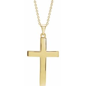 14K Yellow Cross 18 Necklace
