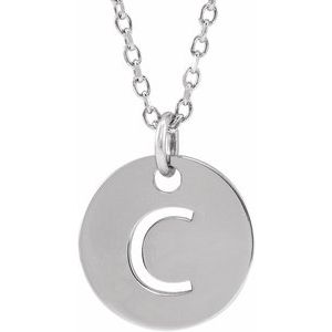 Sterling Silver Initial C 16-18" Necklace