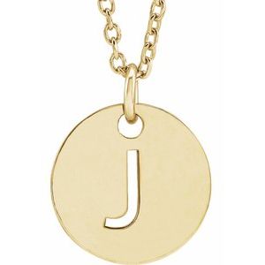 14K Yellow Initial J 16-18" Necklace