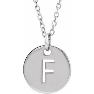 Sterling Silver Initial F 16-18" Necklace