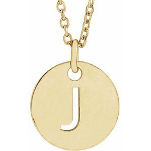 18K Yellow Gold-Plated Sterling Silver Initial J 16-18" Necklace
