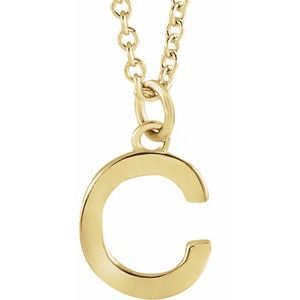 14K Yellow Initial C Dangle 18" Necklace