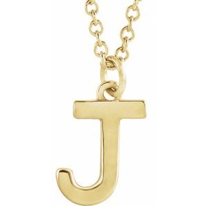 14K Yellow Initial J Dangle 18" Necklace