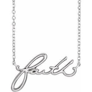 Sterling Silver Faith 18" Necklace