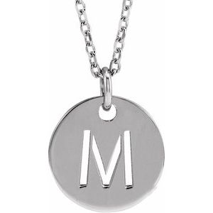 Sterling Silver Initial M 16-18" Necklace
