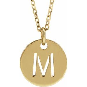 18K Yellow Gold-Plated Sterling Silver Initial M 16-18" Necklace