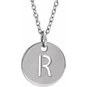 Sterling Silver Initial R 16-18" Necklace