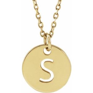 14K Yellow Initial S 16-18" Necklace