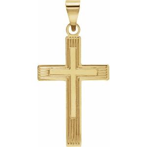 14K Yellow Cross Pendant