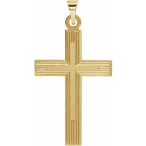 14K Yellow Cross Pendant