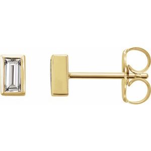 14K Yellow .08 CTW Natural Diamond Bezel-Set Earrings