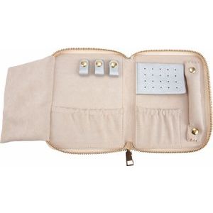 Silver Leatherette Jewelry Travel Case