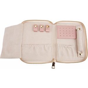 Blush Leatherette Jewelry Travel Case