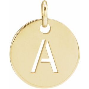 14K Yellow Initial A Pendant