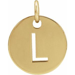 14K Yellow Initial L Pendant