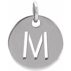 Sterling Silver Initial M Pendant