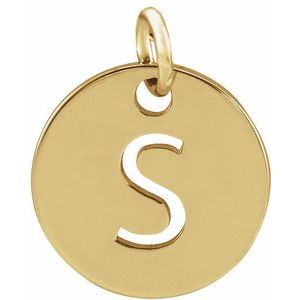 14K Yellow Initial S Pendant