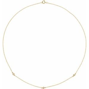 14K Yellow 1/6 CTW Natural Diamond 3-Station 18 Necklace