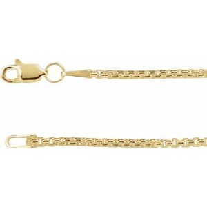 14K Yellow Gold-Filled 1.8 mm Rounded Box 24" Chain