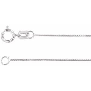 14K White .55 mm Box 24 Chain