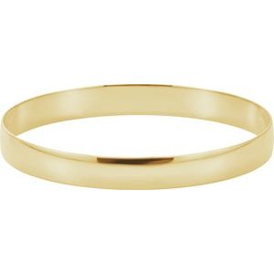 14K Yellow 6 mm Half Round Bangle 7 3/4 Bracelet