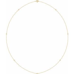 14K Yellow 1/4 CTW Lab-Grown Diamond 7-Station 24" Necklace