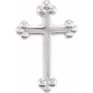 14K White Cross Lapel Pin