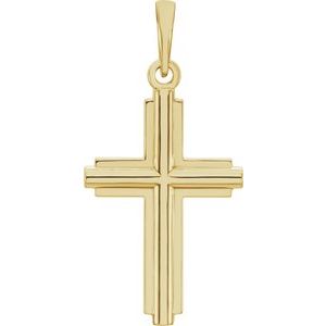 14K Yellow Cross Pendant