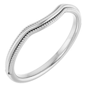 14K White Contour Band