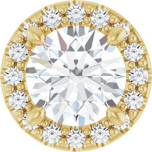 14K Yellow 5/8 CTW Lab-Grown Diamond Halo-Style Pendant
