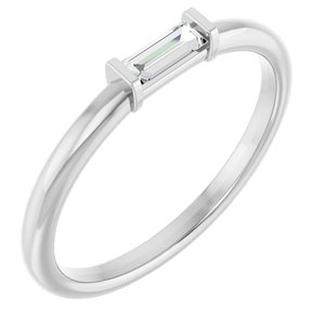 14K White 1/6 CTW Natural Diamond Stackable Ring