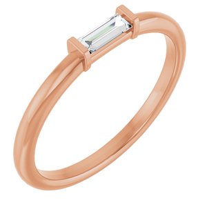 14K Rose 1/8 CTW Natural Diamond Stackable Ring