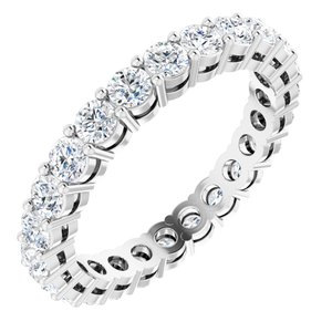 14K White 1 3/4 CTW Natural Diamond Eternity Band Size 6